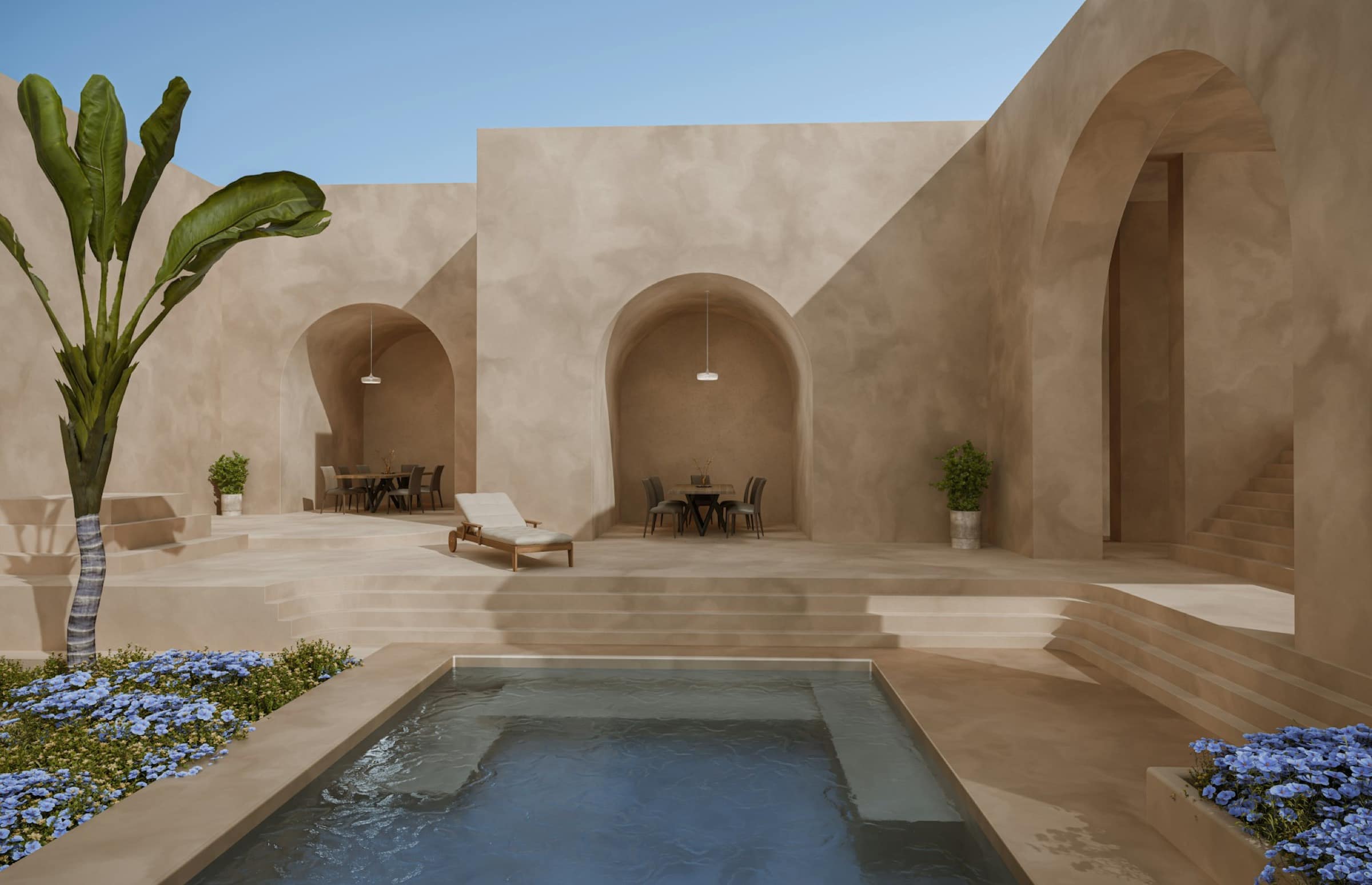 Villa privée à Marrakech avec piscine et jardin d'agrumes, le décor typique où la coordination d'une conciergerie prend son sens
