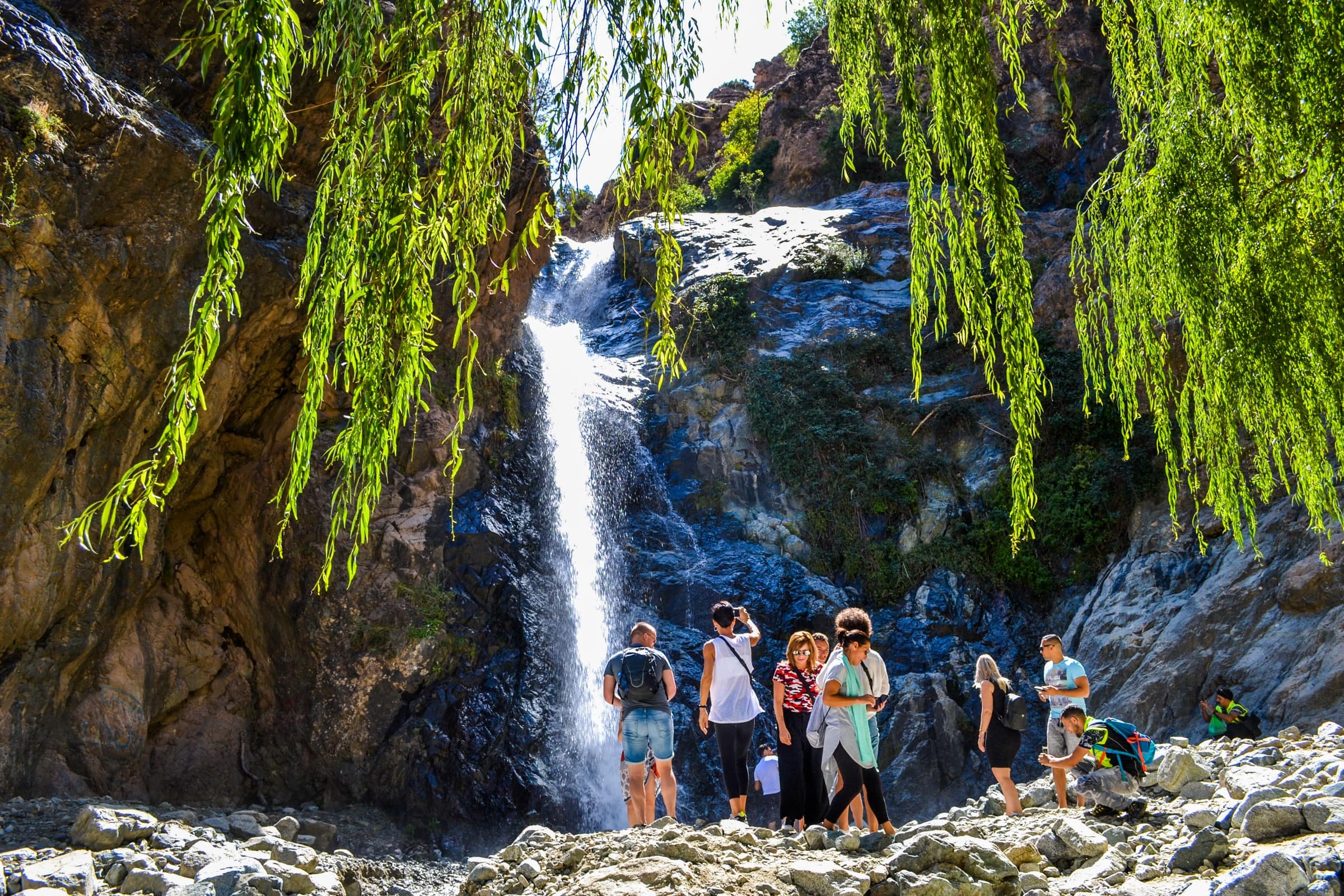 Cascade de Setti Fatma dans la vallée de l'Ourika, débit hivernal